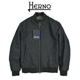 【P10倍】 ヘルノ HERNO 【2025-26年 秋冬新作】 中綿入り MA-1 ブルゾン ジャケット 秋冬 メンズ アウター ウール ナイロン グレー イタリア ブランド MADE IN ITALY