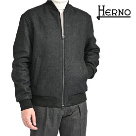【スーパーSALE】【P10倍】 ヘルノ HERNO 【2025-26年 秋冬新作】 中綿入り MA-1 ブルゾン ジャケット 秋冬 メンズ アウター ウール ナイロン グレー イタリア ブランド MADE IN ITALY