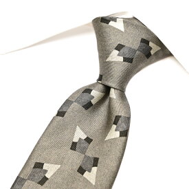 【新春初売り】【P20倍】 ジョルジオ アルマーニ GIORGIO ARMANI ネクタイ オールシーズン メンズ シルク 100% 総柄 グレー イタリア ブランド MADE IN ITALY ビジネス ギフト プレゼント ラッピング無料