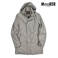 【春夏先行セール】【半額以下】 ムーレー MOORER PETRARCA-PUM フード付 スタンドカラーコート レインコ…