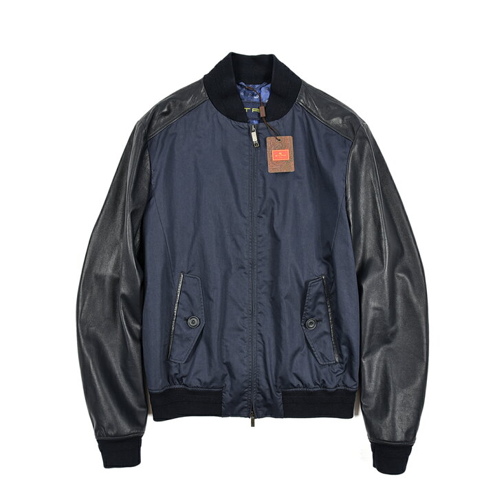 楽天市場】エトロ ETRO 異素材コンビ レザージャケット ブルゾン  