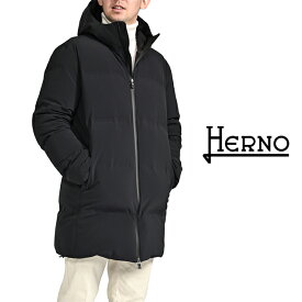 【スーパーSALE】【P10倍】 ヘルノ HERNO 【2025-26年 秋冬新作】 FUNCTIONAL WARDROBE ファンクショナルワードローブ ダウンジャケット フーディー コート 秋冬 メンズ アウター 撥水 防風 透湿 ポリアミド ブラック イタリア ブランド