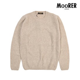 【SALE】【30％OFF】 ムーレー MOORER ORVIETO-EXP ニットセーター クルーネック ミドルゲージ 長袖 秋冬 メンズ SLIM FIT スリムフィット ウール カシミヤ ナイロン ベージュ イタリア ブランド MADE IN ITALY