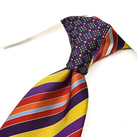 【SALE】【半額以下】 エトロ ETRO ネクタイ メンズ シルク コットン レジメンタル マルチカラー イタリア ブランド MADE IN ITALY ギフト プレゼント ラッピング無料