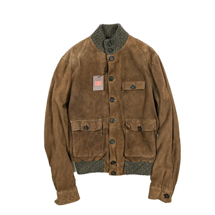 楽天市場】エトロ ETRO スエードレザー ジャケット スタンドカラー 