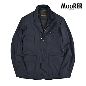 【クーポンで半額】 ムーレー MOORER SD/VESPUCCCI-TJ ライトジャケット ジップアップブルゾン 春夏 秋 3シーズン メンズ ライトアウター ナイロンストレッチ ネイビー イタリア ブランド MADE IN ITALY