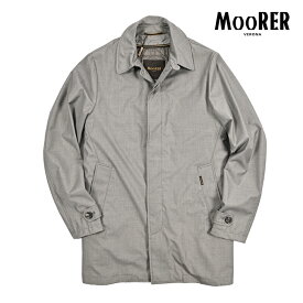 【クーポンで半額】 ムーレー MOORER CANOVA-PUM 2WAY ステンカラーコート 中綿入りライナー付 春夏 秋 3シーズン メンズ ライトアウター スプリングコート ACQUA PROOF 防水透湿 ポリエステル グレー イタリア ブランド MADE IN ITALY