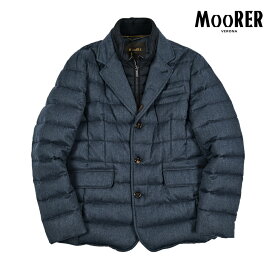 【クリアランス】【半額以下】 ムーレー MOORER NOMOS-IL ダウンジャケット 着脱可能ライナー付き 秋冬 メンズ アウター カシミヤ 100% ネイビー イタリア ブランド MADE IN ITALY