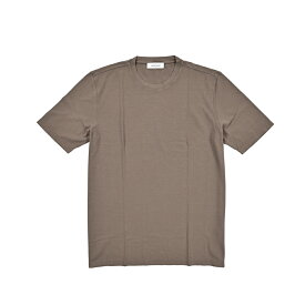 【SALE】 グランサッソ GRAN SASSO 【2025年 春夏新作】 Tシャツ コットンスムース カットソー 半袖 クルーネック 春夏 メンズ ナチュラルストレッチ コットン 100％ ブラウン イタリア ブランド MADE IN ITALY