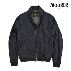 【クーポンで半額】 ムーレー MOORER NUNZIO-AMC ジップアップブルゾン スタンドカラー ボンバージャケット 春夏 秋 3シーズン メンズ ライトアウター ナイロン 100% ネイビー イタリア ブランド MADE IN ITALY