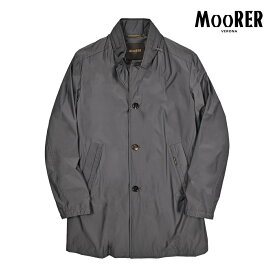 【春夏先行セール】【半額以下】 ムーレー MOORER HEKTOR-MS スタンドカラーコート フード内蔵 春夏 秋 3シーズン メンズ ライトアウター 高機能ストレッチナイロン グレー イタリア ブランド MADE IN ITALY