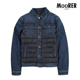 【SALE】【半額以下】 ムーレー MOORER MONDOR-104S モンドール デニムダウンジャケット 異素材コンビ 秋冬 メンズ アウター JAPANESE FABRIC コットン ネイビー イタリア ブランド MADE IN ITALY