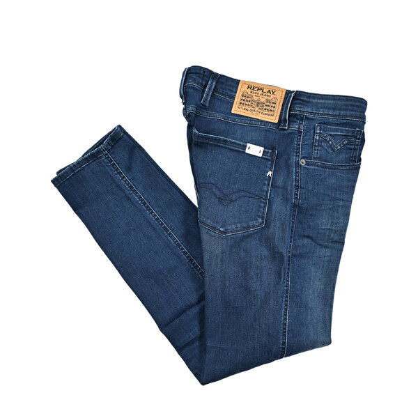 【SALE】【半額以下】【75％OFF】  リプレイ REPLAY  ANBASS アンバス  デニムジーンズ ストレッチパンツ メンズ  SLIM FIT スリムフィット  コットン ブルー  イタリア ブランド  M914
