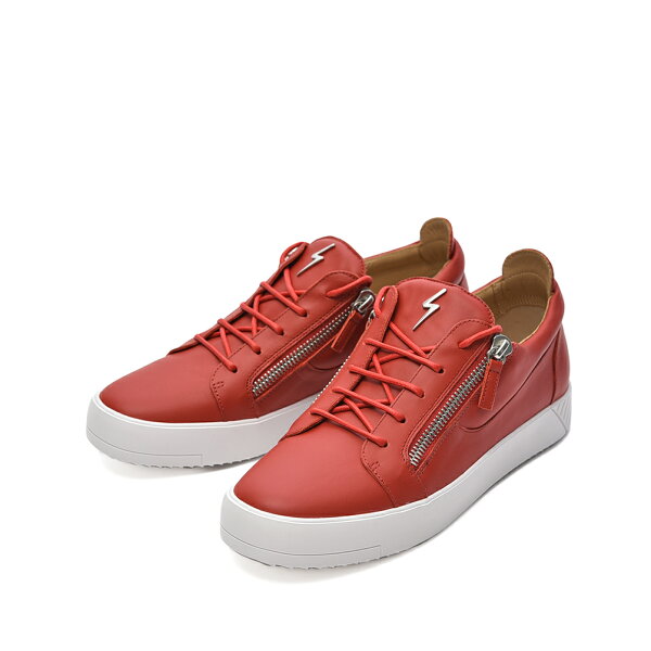【スーパーSALE】  ジュゼッペ ザノッティ GIUSEPPE ZANOTTI  レザースニーカー ローカット シューズ メンズ  レザー レッド  イタリア ブランド MADE IN ITALY