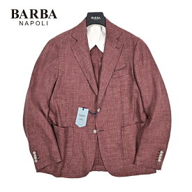 バルバ BARBA 【2026年 春夏新作】 JCK ACTIVE MONO U テーラードジャケット 2Bシングル 春夏 メンズ Loro Piana ロロピアーナ SUMMERTIME ヴァージンウール リネン シルク 織柄 ワインレッド MADE IN ITALY