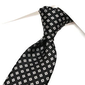 【新春初売り】【P20倍】 ジョルジオ アルマーニ GIORGIO ARMANI ネクタイ オールシーズン メンズ シルク 100% 小紋柄 ブラック イタリア ブランド MADE IN ITALY ビジネス ギフト プレゼント ラッピング無料