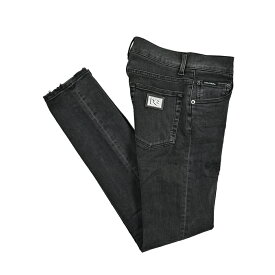 【SALE】【P20倍】 ドルチェ＆ガッバーナ DOLCE & GABBANA RUNNING ランニング デニムジーンズ ダメージ加工 ストレッチパンツ メンズ ロゴプレート ウォッシュドブラック イタリア ブランド MADE IN ITALY