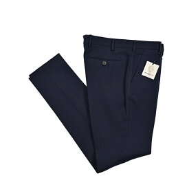 【新春初売り】【半額以下】 ベルウィッチ BERWICH MORELLO モレロ スラックス ノータック パンツ 春夏 メンズ コットン ヴァージンウール ストレッチ ヘリンボーン 織柄 ネイビー イタリア ブランド MADE IN ITALY