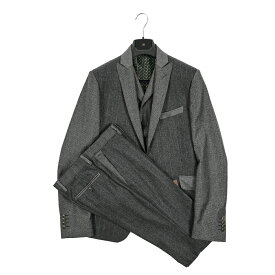 【クリアランス】【半額以下】 エトロ ETRO スリーピース テーラードスーツ 2Bシングル 秋冬 メンズ ウール 100% クレイジーパターン グレー イタリア ブランド MADE IN ITALY