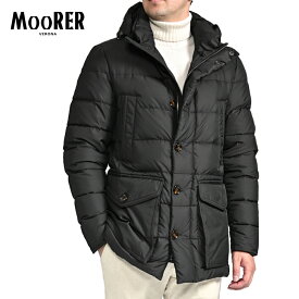 【SALE】【P20倍】 ムーレー MOORER 【2025-26年 秋冬新作】 FAGIO-KM ダウンジャケット フーディー 秋冬 メンズ アウター ポリエステル 100% ブラック イタリア ブランド MADE IN ITALY