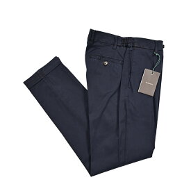 【SALE】【半額以下】 ベルウィッチ BERWICH XRETRO-GD 1P レトロ コットンスラックス ワンタック チノ パンツ 春夏 メンズ リヨセル コットン ガーメントダイ 製品染め ネイビー イタリア ブランド MADE IN ITALY