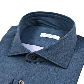 【クリアランス】【半額以下】 オリアン ORIAN 【2025-26年 秋冬新作】 Functional Garment 360°スーパーストレッチ ドレスシャツ セミワイドカラー 長袖 メンズ 高機能ナイロン 形状記憶 速乾 透湿 抗菌 ホームケア ネイビー イタリア ブランド