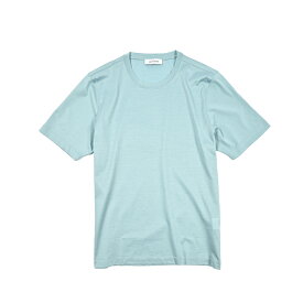【SALE】【P20倍】 グランサッソ GRAN SASSO FILO SCOZIA Tシャツ コットンスムース カットソー 半袖 クルーネック 春夏 メンズ 極細番手糸 シルケット加工 コットン 100％ ライトブルー MADE IN ITALY