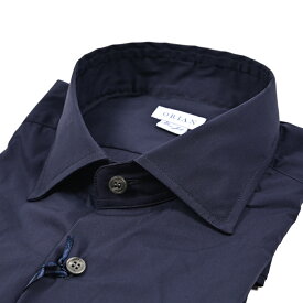 【秋冬先行セール】【P10倍】 オリアン ORIAN 【2025-26年 秋冬新作】 ドレスシャツ ワイシャツ ワイドカラー 長袖 メンズ Slim Fit スリムフィット コットンストレッチ ネイビー イタリア ブランド