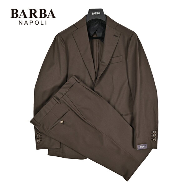【スーパーSALE】  バルバ BARBA  【2026年 春夏新作】  SUIT JIMMY  テーラードスーツ 段返り3Bシングル ノッチドラペル 春夏 メンズ  ヴァージンウール 100% ブラウン  イタリア ブランド MADE IN ITALY