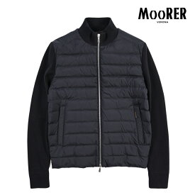 【スーパーSALE】【40％OFF】 ムーレー MOORER DUNCAN-S3Z ダンカン ダウンボンバージャケット 異素材コンビ ブルゾン 秋冬 春 3シーズン メンズ ライトアウター 高機能ストレッチナイロン ネイビー イタリア ブランド MADE IN ITALY