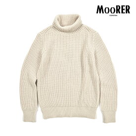 【SALE】 ムーレー MOORER CORTINA-PMA ニットセーター タートルネック ローゲージ 長袖 秋冬 メンズ カシミヤ 100% リブ編み ベージュ イタリア ブランド MADE IN ITALY