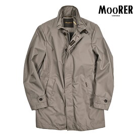 【春夏先行セール】【半額以下】 ムーレー MOORER DUCA-GF ダスターコート スタンドカラー レザートグル 収納可能フード付き 春夏 秋 3シーズン メンズ ライトアウター ACQUA PROOF 防水透湿ポリエステル ブラウン イタリア ブランド MADE IN ITALY