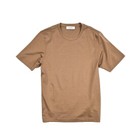 【SALE】【P20倍】 グランサッソ GRAN SASSO FILO SCOZIA Tシャツ コットンスムース カットソー 半袖 クルーネック 春夏 メンズ 極細番手糸 シルケット加工 コットン 100％ ブラウン イタリア ブランド MADE IN ITALY