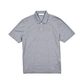 【スーパーSALE】【半額以下】 グランサッソ GRAN SASSO ポロシャツ 半袖 春夏 メンズ ナチュラルストレッチ コットン 100% 織柄 ネイビー イタリア ブランド MADE IN ITALY