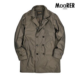 【クーポンで半額】 ムーレー MOORER SC-MORANDI-KM トレンチコート セミダブルブレスト 春夏 秋 3シーズン メンズ ライトアウター 撥水 形状記憶 高密度ポリエステル ブラウン イタリア ブランド MADE IN ITALY