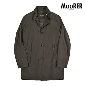 【春夏先行セール】【半額以下】 ムーレー MOORER HEKTOR-MS スタンドカラーコート フード内蔵 春夏 秋 3シーズン メンズ ライトアウター 高機能ストレッチナイロン ブラウン イタリア ブランド MADE IN ITALY