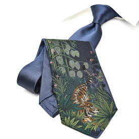 【P20倍】 エトロ ETRO ネクタイ オールシーズン メンズ シルク 100% アニマル 虎 ボタニカル ブルー イタリア ブランド MADE IN ITALY ビジネス ギフト プレゼント ラッピング無料