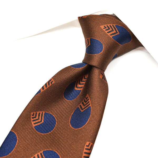 【スーパーSALE】【半額以下】  バルバ BARBA  ネクタイ セッテピエゲ メンズ  シルク 100% 総柄 ブラウン  イタリア ブランド HAND MADE IN ITALY  ビジネス ギフト プレゼント ラッピング無料