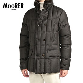 【SALE】 ムーレー MOORER SIRO-L ダウンコート ダブルブレスト スタンドカラー 取り外し可能ファー 秋冬 メンズ アウター ヴァージンウール カシミヤ ダークブラウン イタリア ブランド MADE IN ITALY