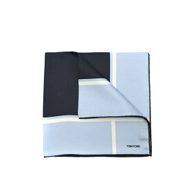 【クリアランス】【半額以下】 トムフォード TOM FORD ポケットチーフ メンズ シルク 100% 幾何柄 ライトブルー ネイビー イタリア ブランド MADE IN ITALY フォーマル パーティー 結婚式 ギフト プレゼント