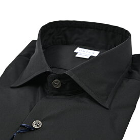 【秋冬先行セール】【P10倍】 オリアン ORIAN 【2025-26年 秋冬新作】 ドレスシャツ ワイシャツ ワイドカラー 長袖 メンズ Slim Fit スリムフィット コットンストレッチ ブラック イタリア ブランド