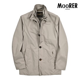 【春夏先行セール】【半額以下】 ムーレー MOORER BERNINI-GF スタンドカラーコート フロントライナー付 春夏 秋 3シーズン メンズ ライトアウター 防水透湿 ポリエステル 100% グレージュ イタリア ブランド MADE IN ITALY
