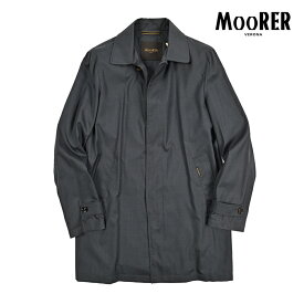 【クーポンで半額】 ムーレー MOORER VITTOR-GO シルク混 ステンカラーコート フライフロント 春夏 秋 3シーズン メンズ ライトアウター ヴァージンウール シルク ダークグレー イタリア ブランド MADE IN ITALY