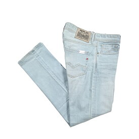 【クリアランス】【半額以下】 リプレイ REPLAY ROCCO ロッコ デニムジーンズ ストレッチパンツ メンズ COMFORT FIT コンフォートフィット コットン ライトブルー イタリア ブランド MA1005