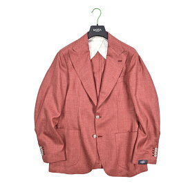 【新春初売り】【35％OFF】 バルバ BARBA 【2026年 春夏新作】 JACKET PL テーラードジャケット 2Bシングル 春夏 メンズ ヴァージンウール シルク リネン レッド MADE IN ITALY