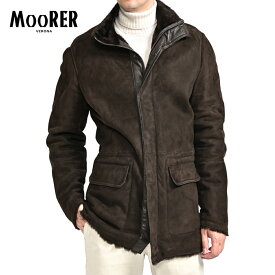 【SALE】 ムーレー MOORER ETTORE-ME レザーコート スタンドカラー 秋冬 メンズ アウター ラムレザー 100％ ブラウン イタリア ブランド MADE IN ITALY