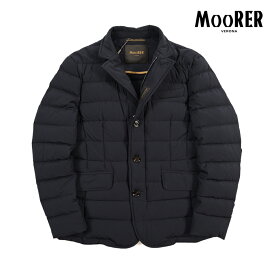 【SALE】【半額以下】 ムーレー MOORER ZAYN-KN ザイン ダウンジャケット テーラード ショートブルゾン 秋冬 メンズ アウター ACQUA RESISTANT 撥水透湿 高機能ストレッチマットナイロン ネイビー イタリア ブランド MADE IN ITALY