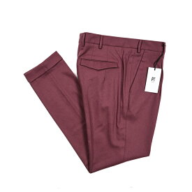 ピーティートリノ PT TORINO MASTER FIT ウールスラックス ワンタック パンツ ストレッチ 秋冬 メンズ ヴァージンウール ワインレッド イタリア ブランド PT01