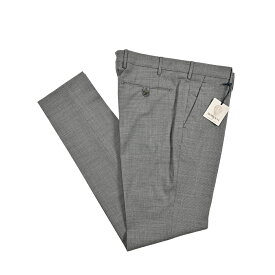 【新春初売り】【半額以下】 ベルウィッチ BERWICH MORELLO モレロ サマーウールスラックス ノータック パンツ 春夏 メンズ ヴァージンウール ストレッチ 千鳥格子 ハウンドトゥース グレー イタリア ブランド MADE IN ITALY