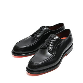 【半額以下】 サントーニ Santoni ダービー レースアップシューズ アンティークドレザー メンズ ブラック Uチップ ラウンドトゥ 外羽根式 レザーソール グッドイヤーウェルト製法 イタリア ブランド MADE IN ITALY